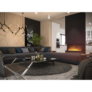 Caminetto a Bioetanolo Da Incasso di Design C1200 V.1 con Vetro Aperto su 3 Lati Bruciatore da 3 Litri