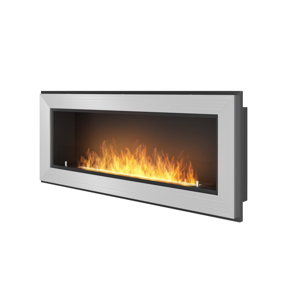Caminetto a Bioetanolo Frame 1200 SimpleFire da incasso Inox con Vetro