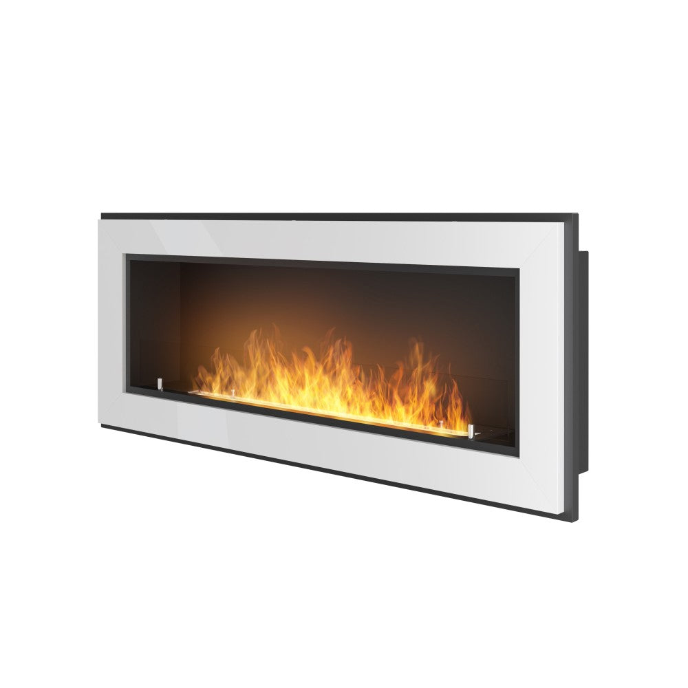 Caminetto a Bioetanolo Frame 1200 SimpleFire da incasso Bianco con Vetro