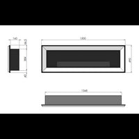 Caminetto a Bioetanolo Frame 1500 Bianco SimpleFire da incasso con Vetro