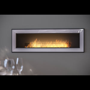 Caminetto a Bioetanolo Frame 1500 Bianco SimpleFire da incasso con Vetro