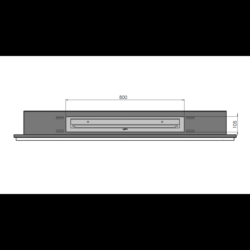 Caminetto a Bioetanolo Frame 1500 SimpleFire da incasso con Vetro Nero