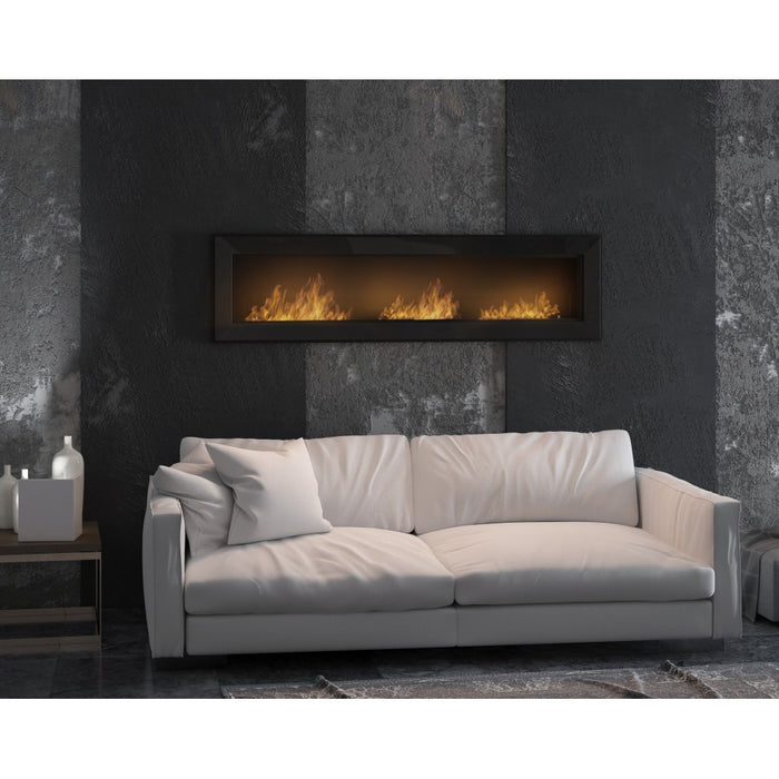 Caminetto a Bioetanolo Frame 1800 SimpleFire da incasso con vetro Nero