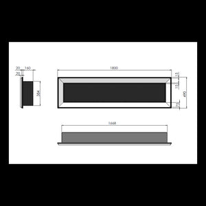 Caminetto a Bioetanolo Frame 1800 SimpleFire da incasso con vetro Bianco