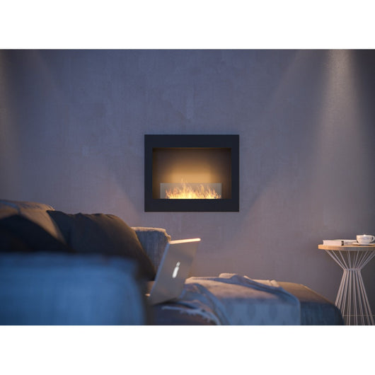 Caminetto a Bioetanolo Frame 600 nero opaco da incasso a parete senza vetro