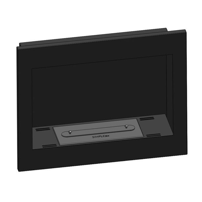 Caminetto a Bioetanolo Frame 600 nero opaco da incasso a parete senza vetro