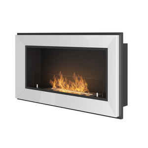 Caminetto a Bioetanolo Frame 900 SimpleFire da incasso Bianco con Vetro