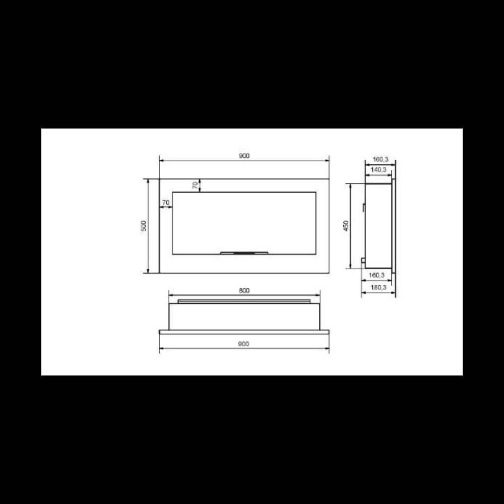 Caminetto a Bioetanolo INSIDE 900 Infire da incasso con Vetro