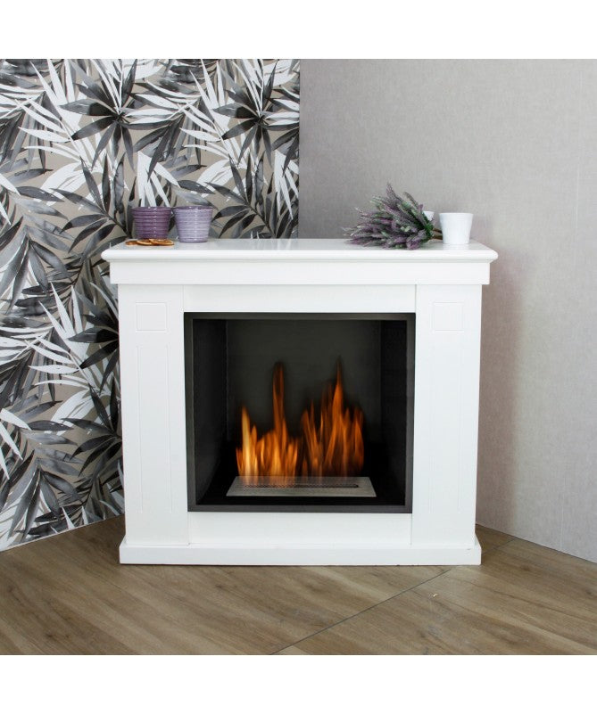 Caminetto a bioetanolo Raffaello bianco bruciatore 1,7lt