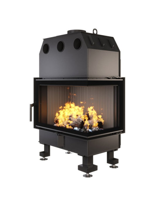 Caminetto ad angolo Inserto Apertura destra Nero Energy 75x50x47 (15,1 kW) ECO