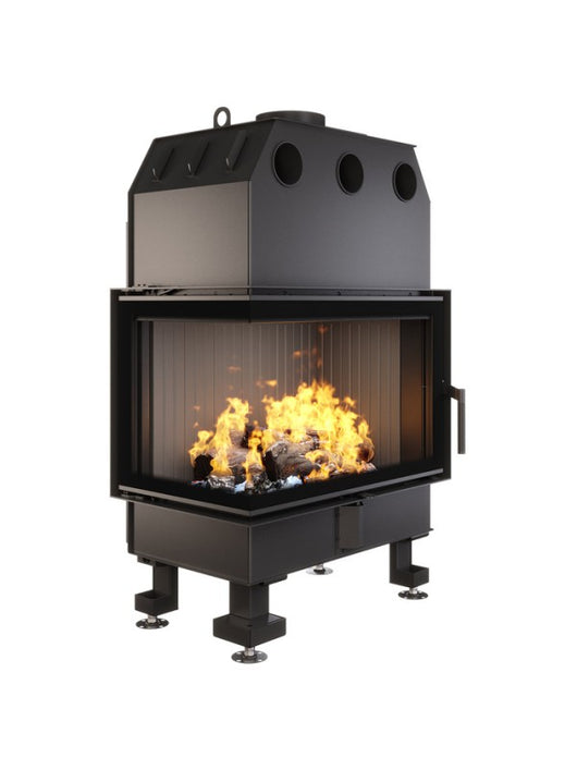 Caminetto ad angolo Inserto Apertura sinistra Nero Energy 75x50x47 (15,1 kW) ECO