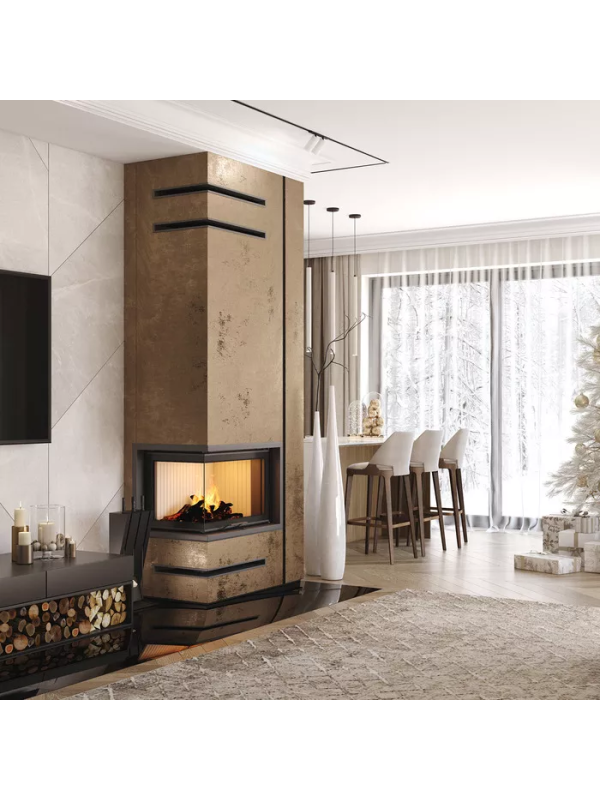 Caminetto ad angolo Inserto Apertura sinistra Energy Up 75х50х47 (15,1 kW) ECO