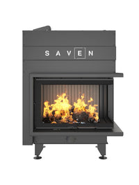 Caminetto ad angolo Nero Inserto Apertura destra Energy Up 75х50х47 (15,1 kW) ECO