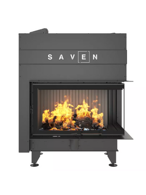 Caminetto ad angolo Nero Inserto Apertura destra Energy Up 85x50x47 (17,0 kW) ECO