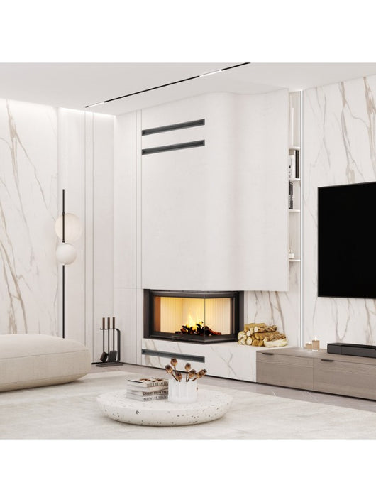 Caminetto ad angolo Inserto Apertura destra Energy Up 85x50x47 (17,0 kW) ECO