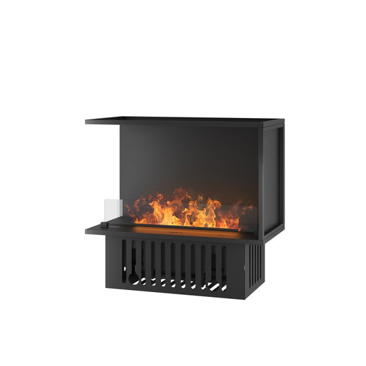 Caminetto a Vapore Acqueo da Incasso Corner L800 con Fiamma Multicolore, Effetto 3D e Controllo App, Serbatoio 1.2l - 80cm Autorefill