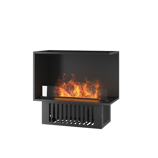 Caminetto a Vapore Acqueo da Incasso Corner R800 con Fiamma Multicolore, Effetto 3D e Controllo App, Serbatoio 1.2l - 80cm Autorefill