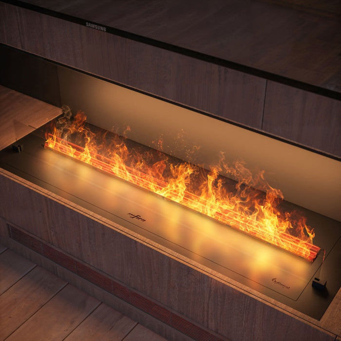 Caminetto a Vapore Acqueo da Incasso Inside C1200 con Fiamma Multicolore, Effetto 3D e Controllo App, Serbatoio 2.4l - 120cm