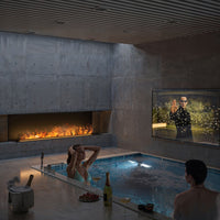 Caminetto a Vapore Acqueo da Incasso Inside C1800 con Fiamma Multicolore, Effetto 3D e Controllo App, Serbatoio 3.6l - 180cm