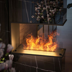 Caminetto a Vapore Acqueo da Incasso Inside U 800 con Fiamma Multicolore, Effetto 3D e Controllo App, Serbatoio 1.2l - 800cm