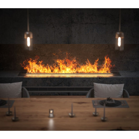 Caminetto a Vapore Acqueo da Incasso Invapo Insert 2200 - Fiamma Multicolore, Effetto 3D e Controllo App, Serbatoio 4.8l - 220cm