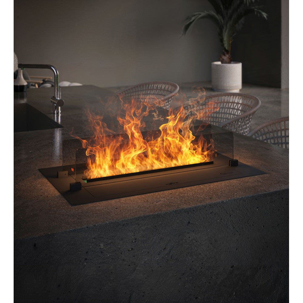 Caminetto a Vapore Acqueo da Incasso Invapo Insert 700 - Fiamma Multicolore, Effetto 3D e Controllo App, Serbatoio 1.2l - 70cm