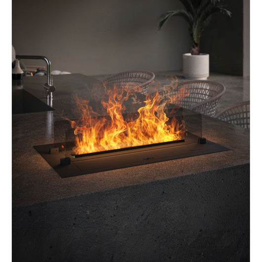 Caminetto a Vapore Acqueo da Incasso Invapo Insert 700 - Fiamma Multicolore, Effetto 3D e Controllo App, Serbatoio 1.2l - 70cm