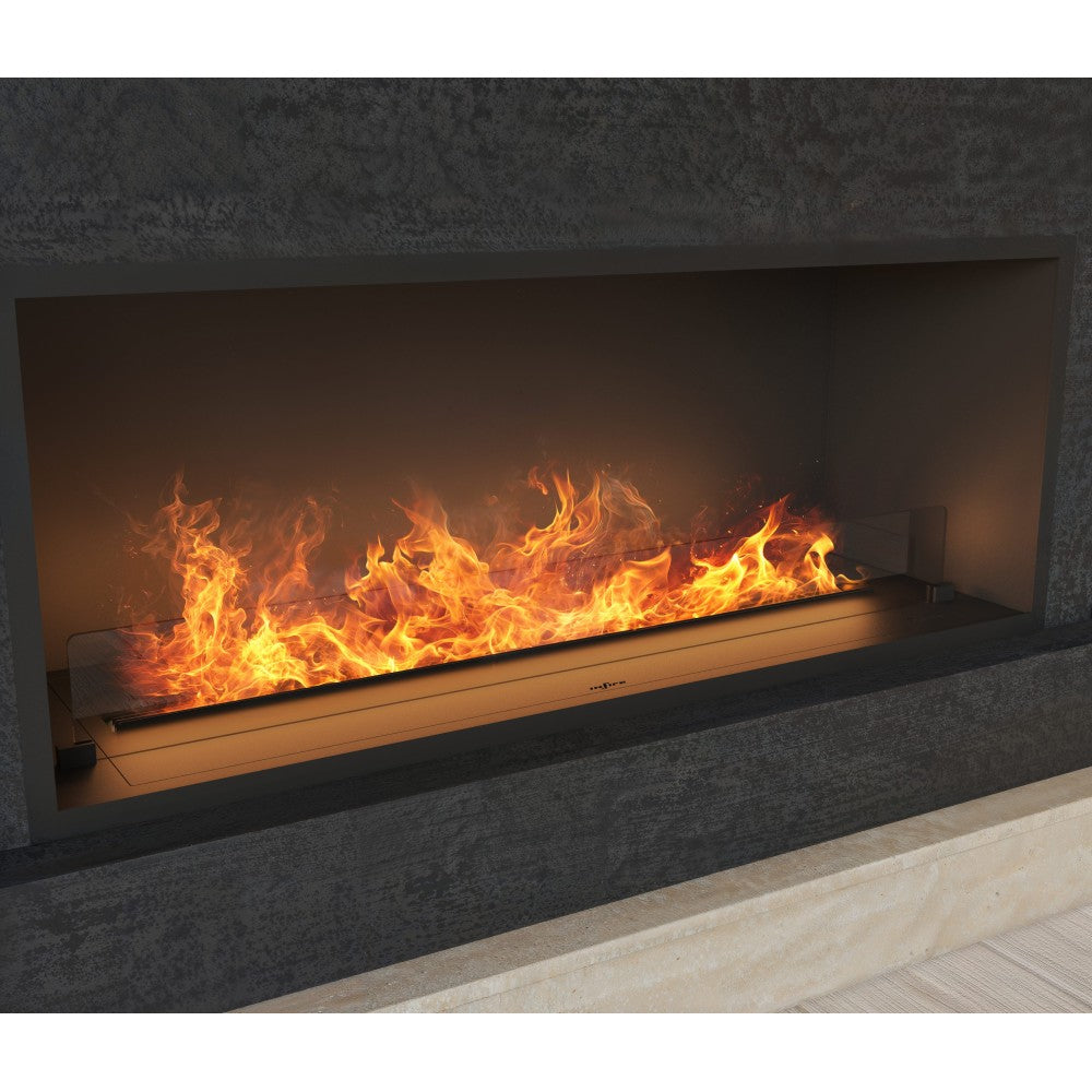 Caminetto a Vapore Acqueo da Incasso Invapo Inside 1200 - Fiamma Multicolore, Effetto 3D e Controllo App, Serbatoio 2.4l - 123cm