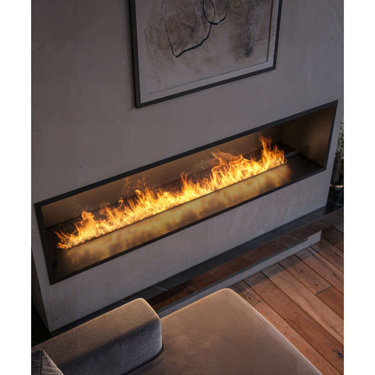 Caminetto a Vapore Acqueo da Incasso Invapo Inside 1800 - Fiamma Multicolore, Effetto 3D e Controllo App, Serbatoio 3.6l - 183cm