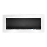 Camino a bioetanolo a parete o da incasso Lucca Bianco L 90 x P 12 x H 40