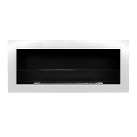 Camino a bioetanolo da parete o incasso Livorno Bianco L 90 x P 12 x H 40 con vetro