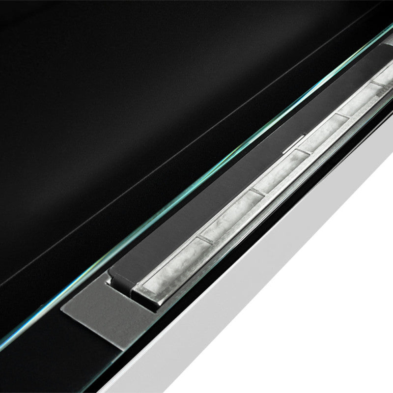 Camino a bioetanolo da parete o incasso Livorno Bianco L 90 x P 12 x H 40 con vetro