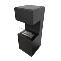 Camino a Bioetanolo Oslo Nero H100 Moderno da Interno/Esterno – con Vetro e Bruciatore Tuv