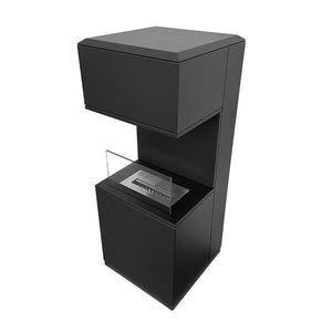 Camino a Bioetanolo Oslo Nero H100 Moderno da Interno/Esterno – con Vetro e Bruciatore Tuv