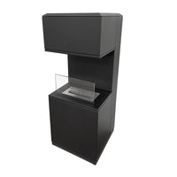 Camino a Bioetanolo Oslo Nero H100 Moderno da Interno/Esterno – con Vetro e Bruciatore Tuv