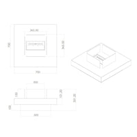 Camino a Bioetanolo Panarea Nero 70X70X35 per Esterni/Interni – Design Compatto