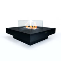 Camino a Bioetanolo Panarea Nero 70X70X35 per Esterni/Interni – Design Compatto