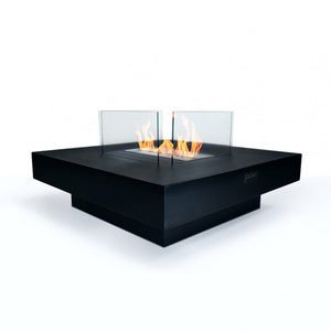 Camino a Bioetanolo Panarea Nero 70X70X35 per Esterni/Interni – Design Compatto