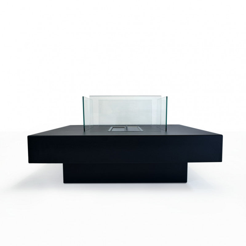 Camino a Bioetanolo Panarea Nero 70X70X35 per Esterni/Interni – Design Compatto