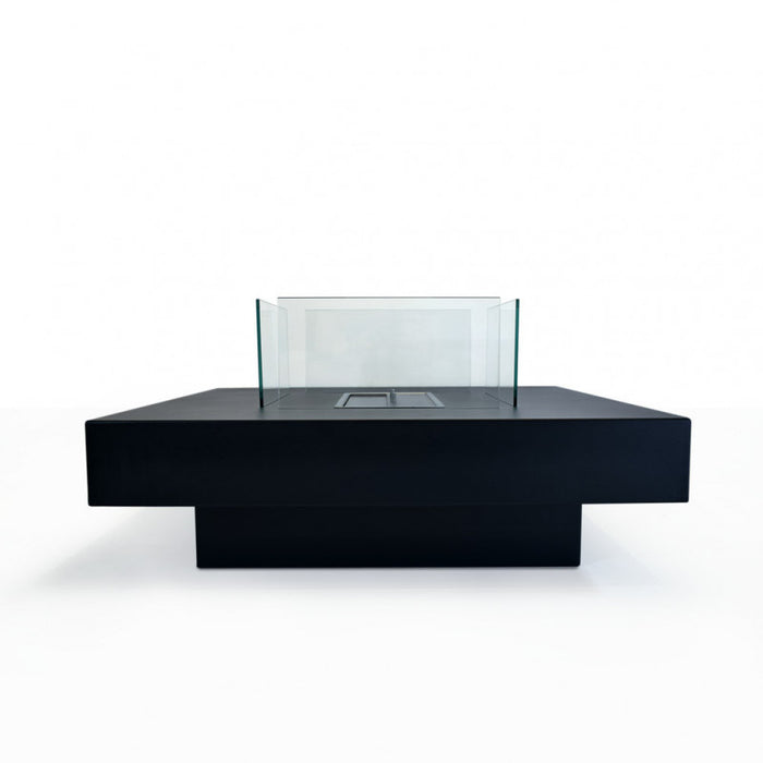 Camino a Bioetanolo Panarea Nero 70X70X35 per Esterni/Interni – Design Compatto