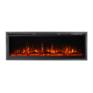 Camino elettrico caminetto da parete a incasso frontale CHICAGO130 L127 x P14 x H45