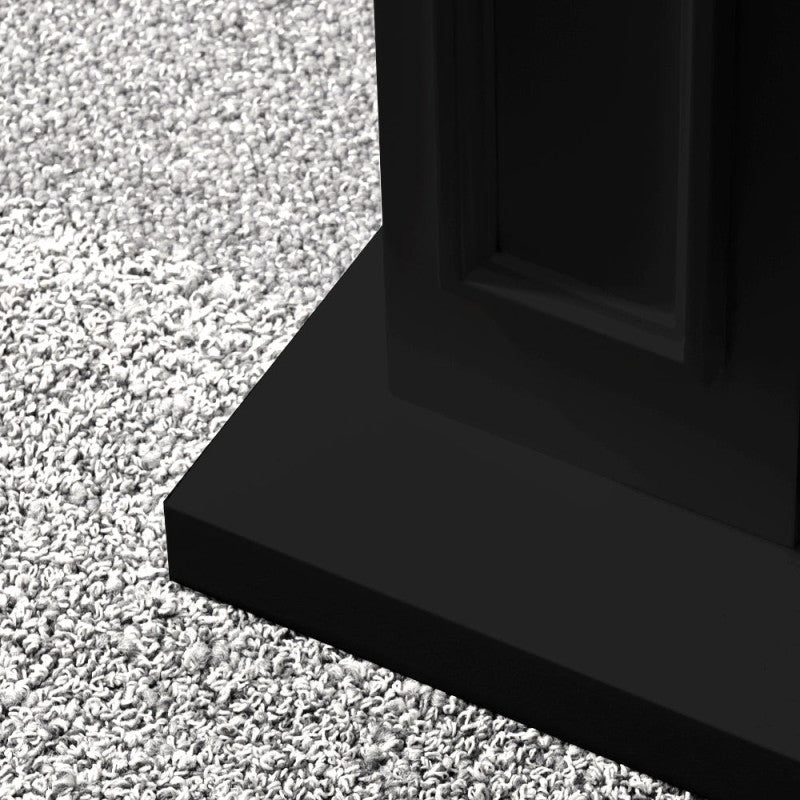 Camino elettrico caminetto da terra JEFFERSON in legno Nero L 89,5 x H90,5 x P28