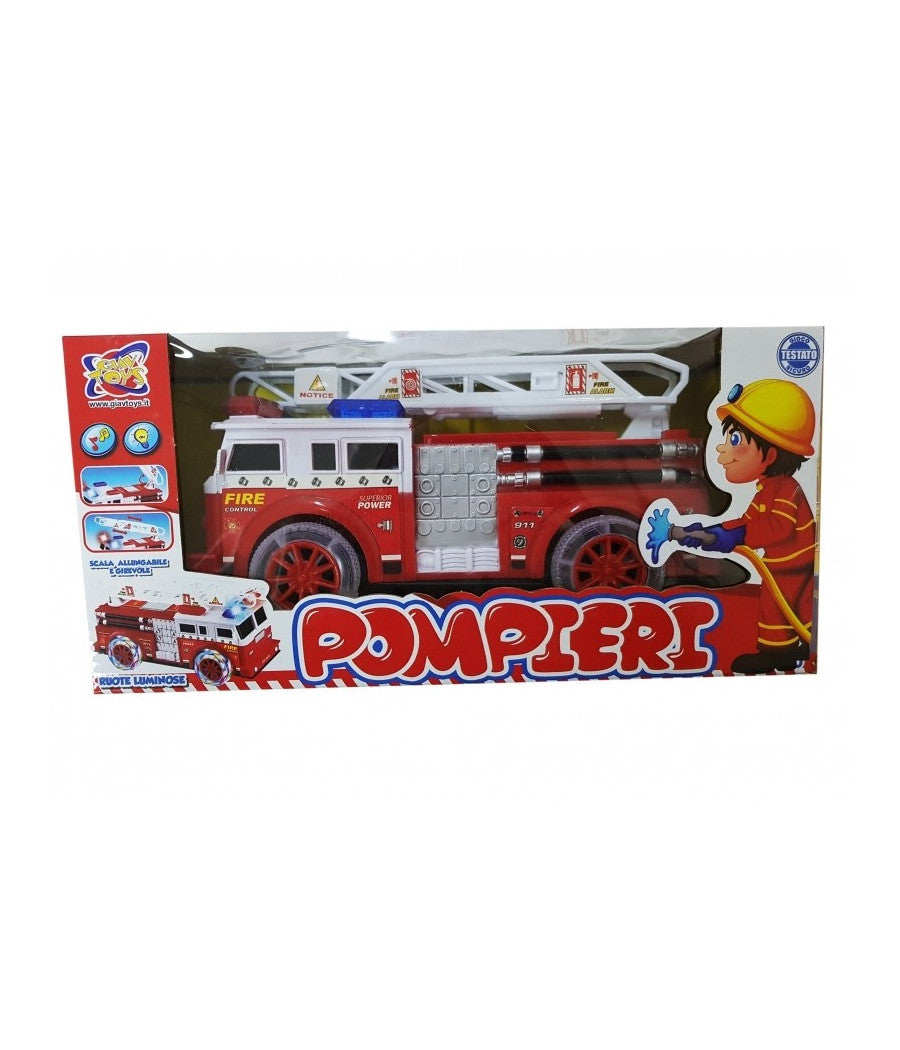 Camion Pompieri Vigili Del Fuoco Luci Suoni Scala Allungabile Girevole Gioco         