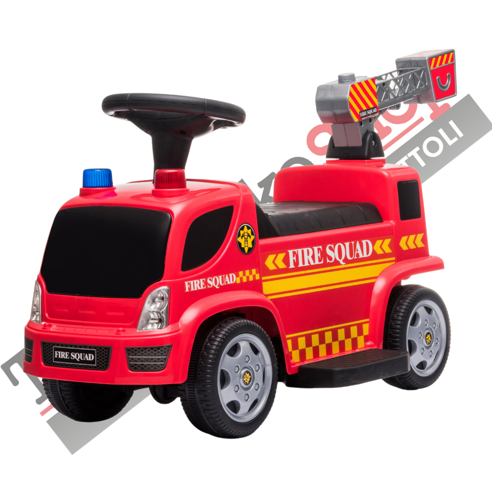 Camion dei Pompieri Elettrico Per Bambini 6V Spara Bolle