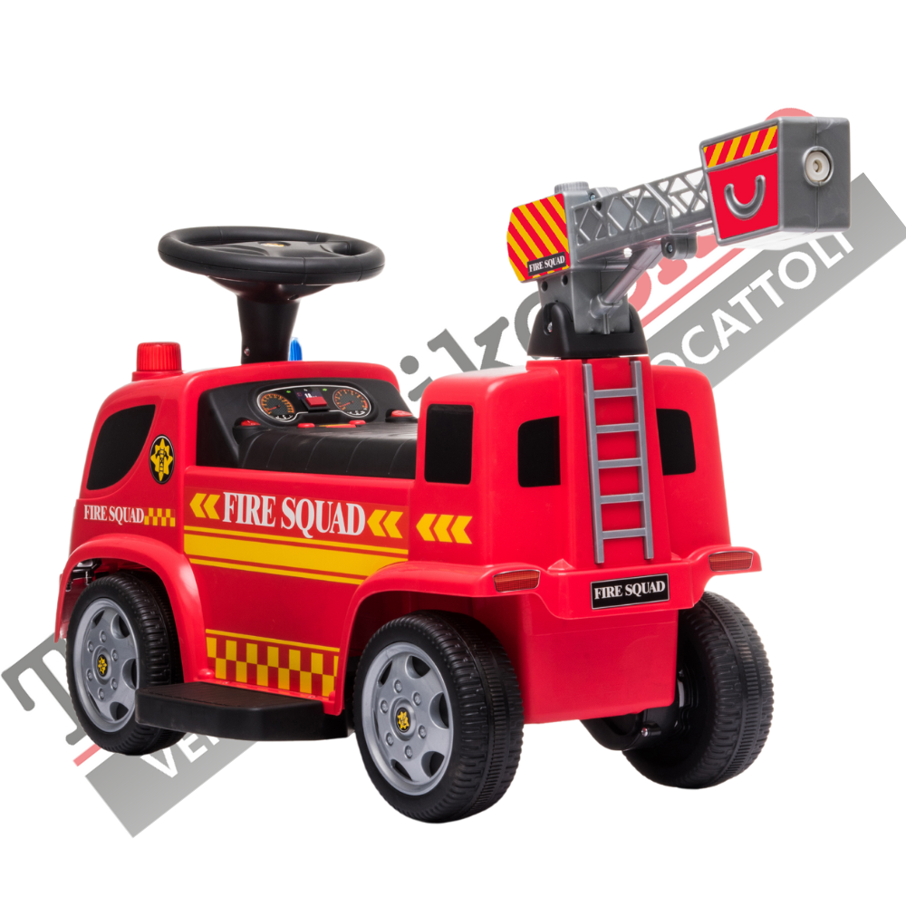 Camion dei Pompieri Elettrico Per Bambini 6V Spara Bolle