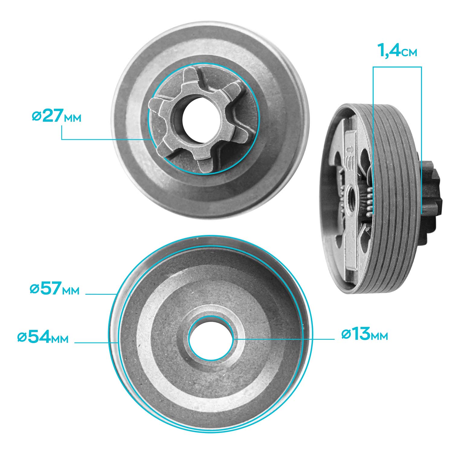 Kit Frizione Completo Per Motosega 25Cc - Frizione + Campana Frizione Ricambio Compatibile Frizione+Tamburo Frizione Per Motoseghe 25Cc