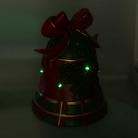 Campana resina pigne rosso e verde con led cm 25x24h33
