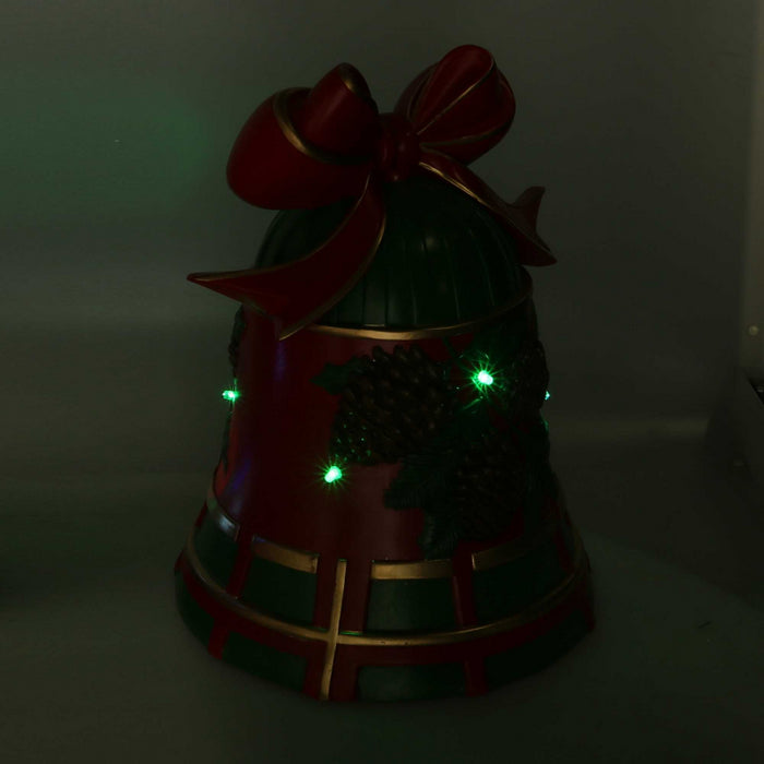 Campana resina pigne rosso e verde con led cm 25x24h33