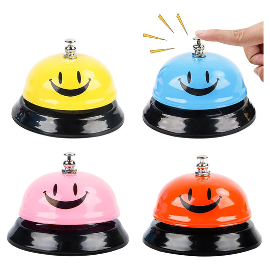 Trade Shop - Campanello Da Tavolo In Acciaio Inox Da Chiamata Con Sorriso Per Hotel Ristoranti         