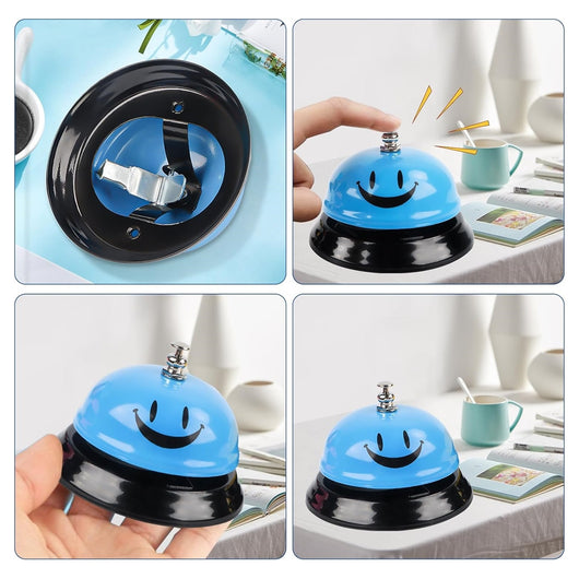 Trade Shop - Campanello Da Tavolo In Acciaio Inox Da Chiamata Con Sorriso Per Hotel Ristoranti         